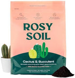 Fast-Draining Cactus & Succulent Potting Mix from Rosy Soil - Sand, Pumice, Mycorrhizae & Biochar for Vibrant Growth & Bigger Blooms