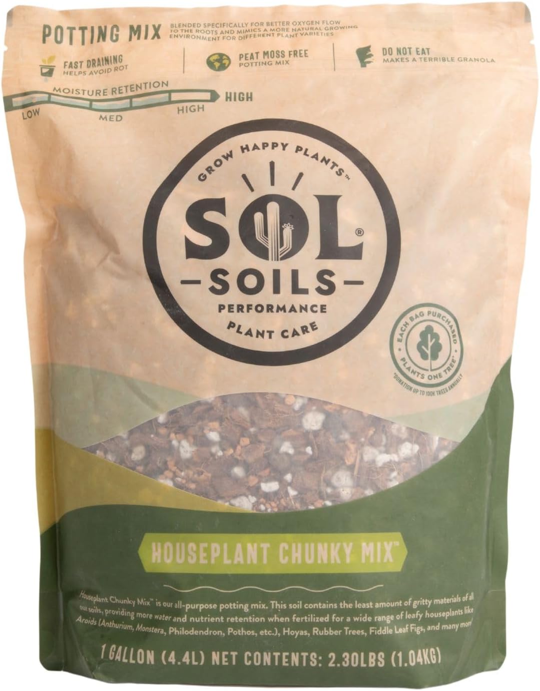 Sol Soils Houseplant Chunky Mix - Fast Draining Soilless Tropical Aroid Potting Mix