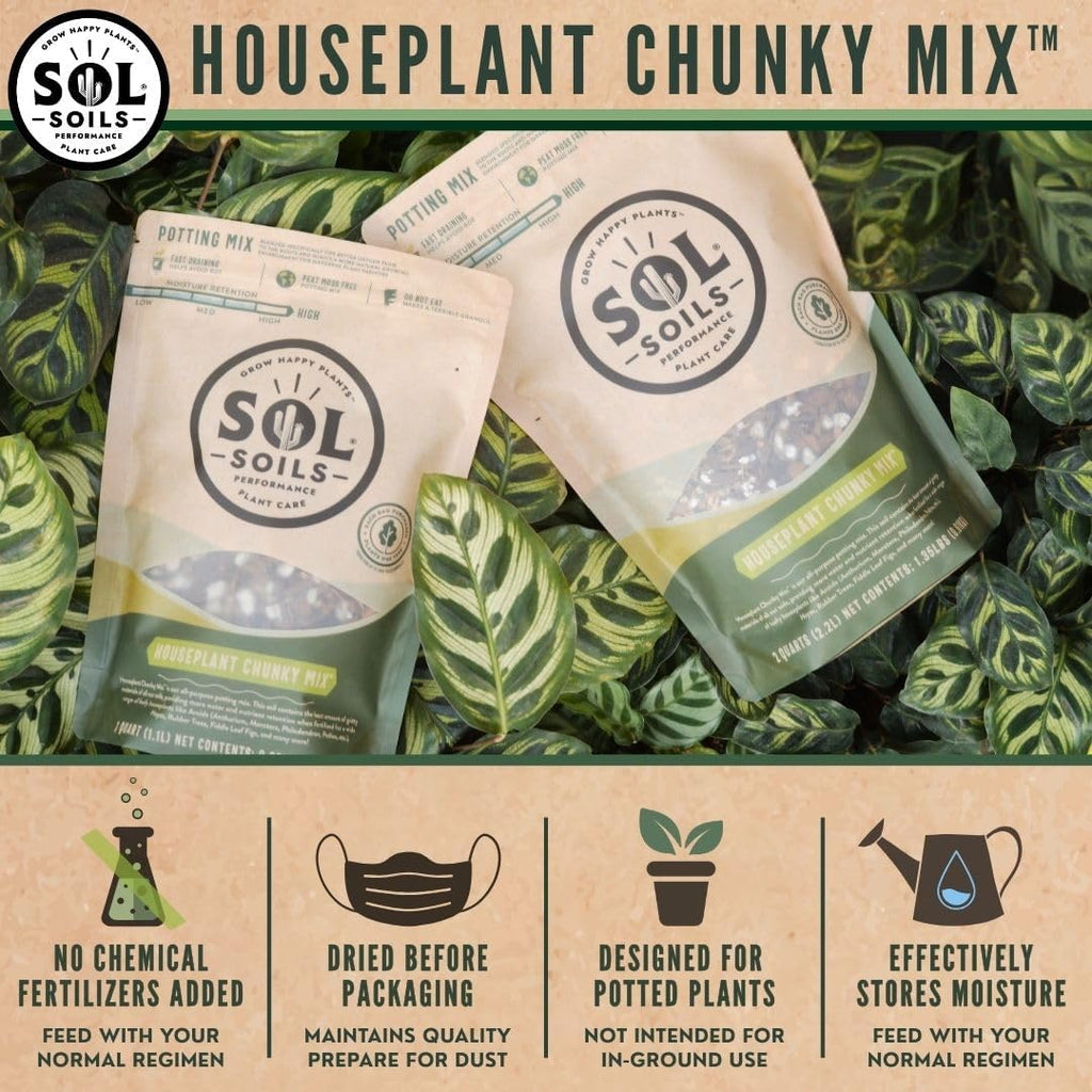 Sol Soils Houseplant Chunky Mix - Fast Draining Soilless Tropical Aroid Potting Mix