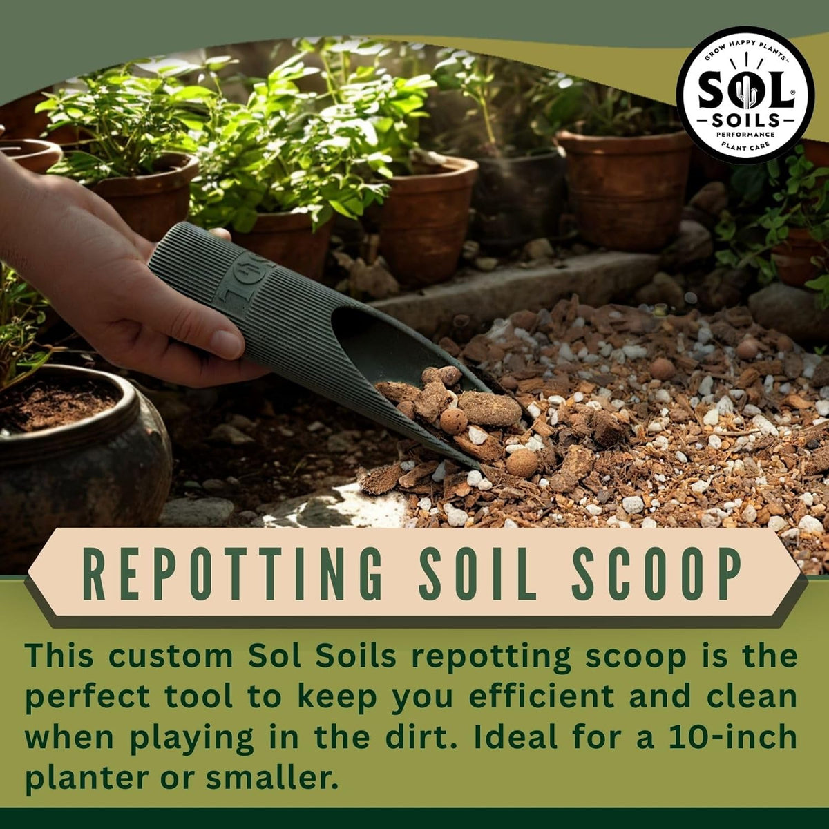 Sol Soils Granola Guy's Scrumptious Soil Scoop for Repotting
