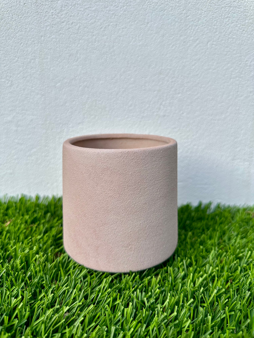 Luciana Pot - Ceramic Dusty Pink Planter with Brushed Finish
